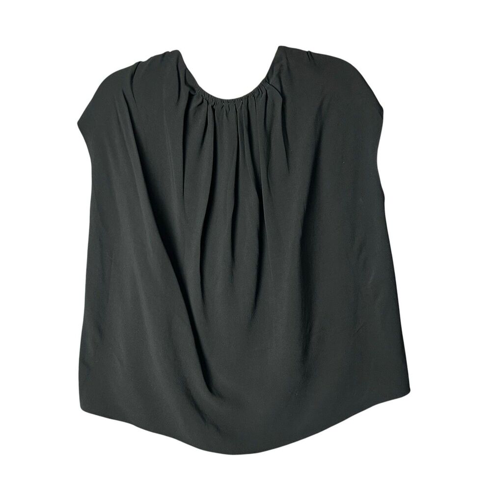 The Row Black Gathered Neck Cap Sleeve Blouse Top Women’s XS Minimalist Luxe - Picture 2 of 8